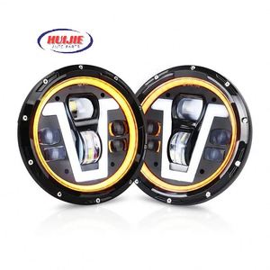 Produits promotionnels, phare LED <span class=keywords><strong>Halo</strong></span> de 7 pouces, faisceau RGB pour Jeep Wrangler Jk Tj Cj Lj H1 H2, phare LED - Product Image 1