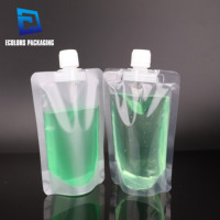 200ml 250ml 500ml recyclable transparent debout poche à bec liquide boisson jus sac à eau avec buse