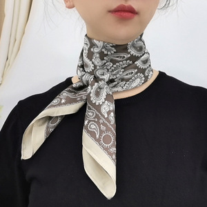 Foulard carré rétro bohème 70 cm à imprimé cachemire, effet soie, pour cheveux, printemps/automne, fin, à nouer, type mouchoir carré - Product Image 3