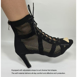 Zapatos de Baile Latino Personalizables para Mujer, Botines de Malla Transpirable para Salón de Baile, Tango y Salsa con Cordones Ajustables - Product Image 5