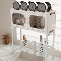 XJH support d'évier de cuisine multifonctionnel en plastique pour la maison support de vidange de stockage de vaisselle anti-poussière avec support d'utilisation de surface de comptoir