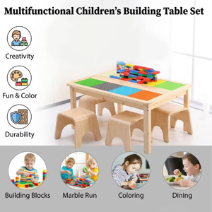 Table d'activités en bois Montessori pour enfants avec chaise pour tout-petits - Design moderne, écologique, pour chambre et école - Product Image 5