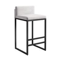 Tabouret de bar moderne en fer, simple, nordique, doré, luxe léger, personnalisable, avec dossier et sans accoudoirs, pour bar à domicile