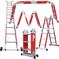 Échelle télescopique pliante en alliage d'aluminium de type A de qualité industrielle, escalier multifonctionnel pour travaux d'ingénierie, usage domestique, épaissi