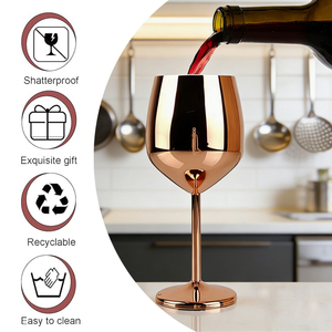 Factory Direct <strong>Luxury</strong> Wine Glasses <strong>Champagne</strong> <strong>Flute</strong> Glasses Party Rose Gold Stainless Steel 304 Wine Glass Red Wine Glass - Product Image 3