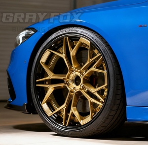 Grayfox ล้อรถยนต์นั่งส่วนบุคคลสีทอง17 18 19 20-22นิ้ว5X120 5X112 5X114.3มีขอบ2ชิ้นสำหรับ Mercedes <span class=keywords><strong>BMW</strong></span> Benz AMG Porsche - Product Image 1