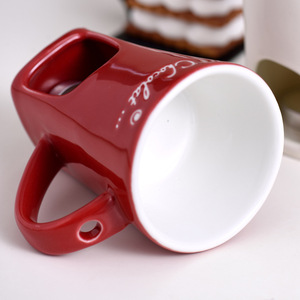Mug à fondue <span class=keywords><strong>au</strong></span> chocolat personnalisé en céramique, outils à <span class=keywords><strong>fromage</strong></span> pour faire fondre, pot à chocolat en porcelaine, tasse à café en céramique avec fourchette, idéal pour un cadeau - Product Image 3