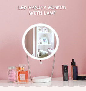 Led 메이크업 거울 M007 스마트 터치 컨트롤 조명 메이크업 화장대 스탠드 데스크 링 라이트 미러 Led 화장대 거울 USB 사용 - Product Image 3