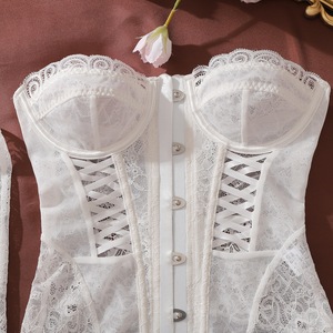 Ensemble de lingerie sexy pour femmes, en dentelle blanche, sculptant la taille, amincissant et remodelant le corps, avec ajustement sexy - Product Image 6