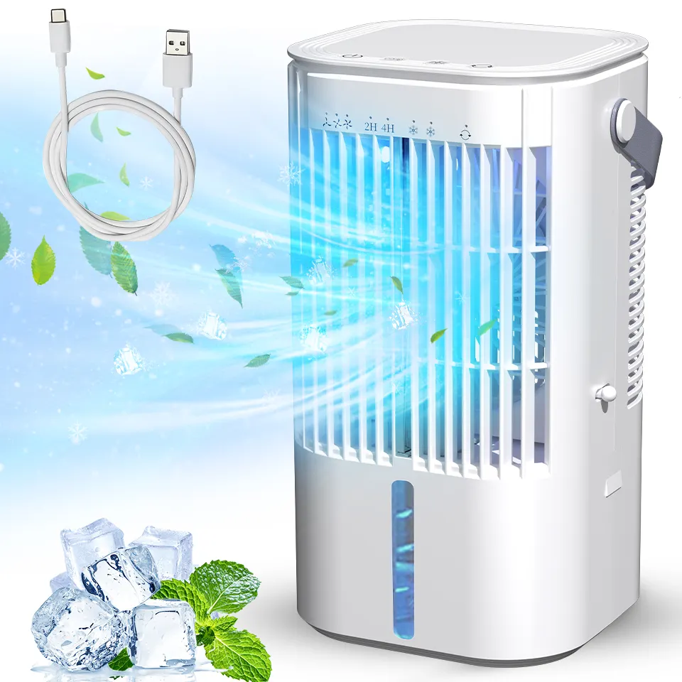 2024 New Design Mini Climatiseur USB Portable Table Cooling Cooler Fan Mini Air Conditioner