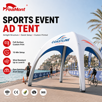 Tente de pit-stop gonflable personnalisée FEAMONT pour les athlètes lors de courses de triathlon et d'endurance aux États-Unis, au Royaume-Uni et lors d'événements internationaux