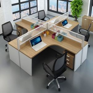 Escritorio de oficina ejecutivo modular moderno, mesa de ordenador de escritorio grande para 2-10 personas, muebles de oficina de madera con estilo de panel - Product Image 2