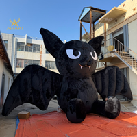 Ballon gonflable géant en forme de chauve-souris avec LED, mascotte de dessin animé pour la décoration de la place lors d'une activité sur le thème d'Halloween