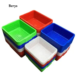 Wholesale rectangular plastic small empty fruit vegetable storage bin baskets crates for sale