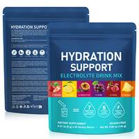 Lenm OEM ODM Poudre d'électrolytes personnalisée, 24 sachets, 6 saveurs, compléments à base de plantes, extraits végétaux, vitamines, électrolytes, énergie