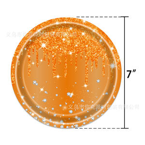 Ensemble <span class=keywords><strong>de</strong></span> vaisselle <span class=keywords><strong>de</strong></span> fête en diamant doré, assiettes en papier jetables, gobelets, serviettes pour fête d'anniversaire d'enfants - Product Image 5