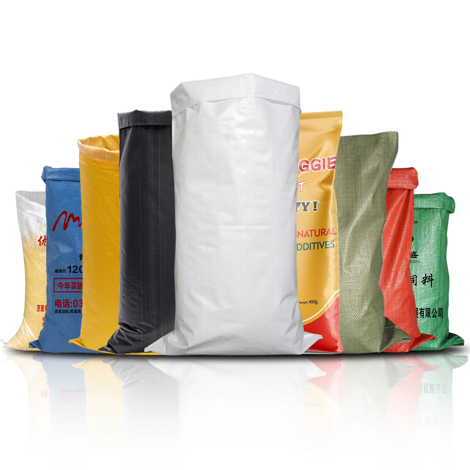 Vente en gros sac vide en polypropylène pour farine de riz, grain, maïs, blé, ciment, herbe, semences, engrais, sac tissé en PP
