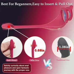 Neonisland Anal pelatih silikon Butt Plug dengan cincin Penis bergetar cincin Taint Stimulator dengan peluru Mini