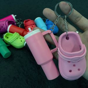 Nouveau design Porte-clés gobelet 3D, Porte-clés tasse, Porte-clés mini pantoufles dessin animé, Pendentif sac de rangement pour rouge à lèvres, Porte-clés - Product Image 2