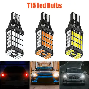 مصابيح عكسية بموصل كان T15 4014 45smd w16w إشارة انعطاف مصابيح فرامل سيارة مصباح سيارة