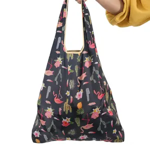 Folding Shoulder Bags Oxford Cloth Grocery Bags Reusable Foldable For Shopping