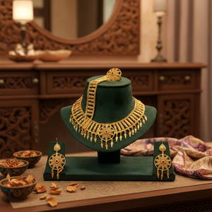 2024 Best Buy 24K chapado en oro estilo Vintage fabricante indio inspirado conjuntos de joyería de moda Comoras Mayotte-regalo de cobre listo - Product Image 3