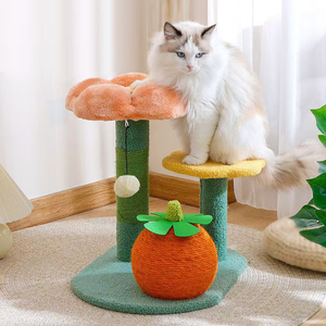 Customized Luxury Eco-Friendly Halloween Indoor <b>Climbing</b> <b>Frame</b> with Claw Pole 4 Levels & Plant Pattern Carton Packing - Product Image 1