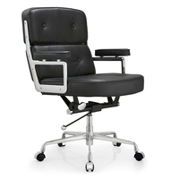 Chaise de bureau pivotante noire, réglable en hauteur, chaise de direction moderne, siège de patron pour l'école et le bureau