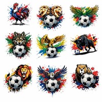De nombreux motifs de transferts DTF en strass effet pelucheux pour T-shirts de la Saint-Valentin, style sportif, transferts DTF pour le football pour vêtements