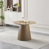 Ensemble de table à manger pour 4, 6 ou 8 personnes, transformable, extensible, luxe, moderne, table à manger ovale ronde extensible en bois