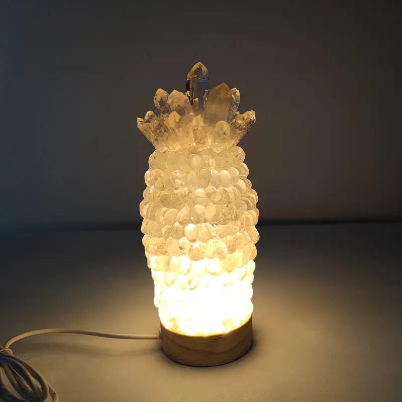 럭셔리 에너지 스톤 결혼 선물 황수정 장미 석영 화이트 크리스탈 램프