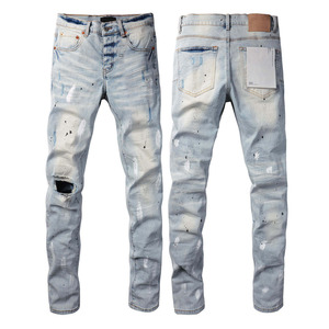 Fabricantes de Ropa de Mezclilla para Hombre, Jeans Personalizados en Blanco Crudo y Azul, Jeans Bordados para Hombre, Pantalones de Mezclilla Negros para Hombre - Product Image 4