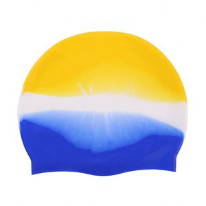 Bonnet de bain personnalisé à haute élasticité pour hommes et femmes adultes, professionnel, antidérapant, protection des oreilles, mélange de couleurs, en silicone - Product Image 5