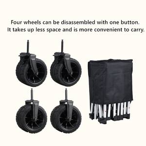 PoeticExist Chariot de plage pliable à deux étages Auvent Shopping Camping Sports Utilitaire électrique Chariot pliant - Product Image 3