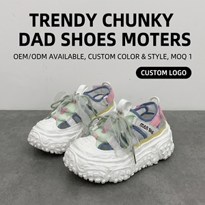 Sandales Magma Sole Hollow Bread, Baskets Chunky Ondulées, Baskets Plateformes Y2K à Lacets Ruban, Chaussures Dad pour <span class=keywords><strong>Femme</strong></span>, RTS Dropshipping - Product Image 1