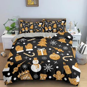 ชุดปลอกผ้านวมลายพวงหรีดซานตาคลอส<span class=keywords><strong>3</strong></span>ชิ้นชุดเครื่องนอนพร้อมปลอกหมอนถุงมือคริสต์มาส - Product Image 1