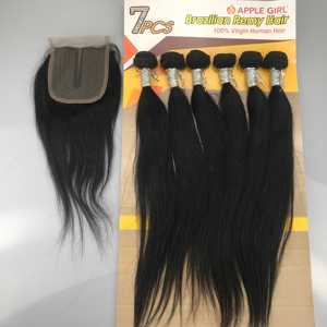 Nhà Máy Bán buôn <span class=keywords><strong>New</strong></span> Arrival 1 gói solut Trinh Brazil Remy Tóc Giá tốt 6 Bó 4x4 t Phần đóng cửa tóc giả - Product Image 4