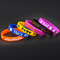 Bracelets en silicone personnalisés avec logo citrouille Happy Halloween pour cadeaux de fête, événements, livraison rapide d'usine, prix bas