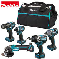 Ensemble d'outils électriques sans fil Makita de qualité industrielle, 5 pièces, avec kit de rangement assorti, pour la construction et le travail du bois