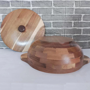 <span class=keywords><strong>Legno</strong></span> di Acacia lucidato grande ciotola di <span class=keywords><strong>legno</strong></span> <span class=keywords><strong>per</strong></span> il cibo farina fermentata di frutta eco-caratteristica del partito - Product Image 3