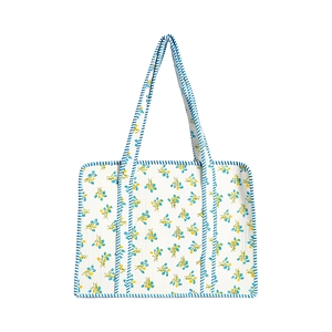 Sac fourre-tout en coton bleu imprimé, sac fourre-tout tendance et simple à motif léopard, sac à main en toile, produit en vrac - Product Image 2