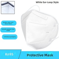 Masque respiratoire jetable blanc KN95 avec charbon actif et valve d'expiration, larges attaches auriculaires, masque de protection contre la poussière industrielle