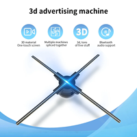 Ventilador de holograma 3D de ojo desnudo de alta resolución de 56cm, proyector de publicidad holográfica 3D de 1104LED, pantalla 3D de Control de aplicación WiFi