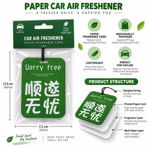 Désodorisant de voiture personnalisé de luxe en papier écologique, parfum pêre et rose longue durée, logo portable et tendance - Product Image 4