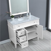 Meuble-lavabo de salle de bain moderne de luxe de 48 pouces avec miroir intelligent et lavabo résistant à l'eau ; taille personnalisable pour hôtels et appartements