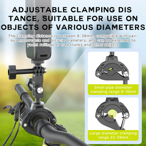 Support de caméra pour guidon de moto HONGDAK, pince de fixation en alliage d'aluminium CNC, capacité de charge de 0,66 lb, support de caméra pour vélo pour poignées stabilisatrices - Product Image 3