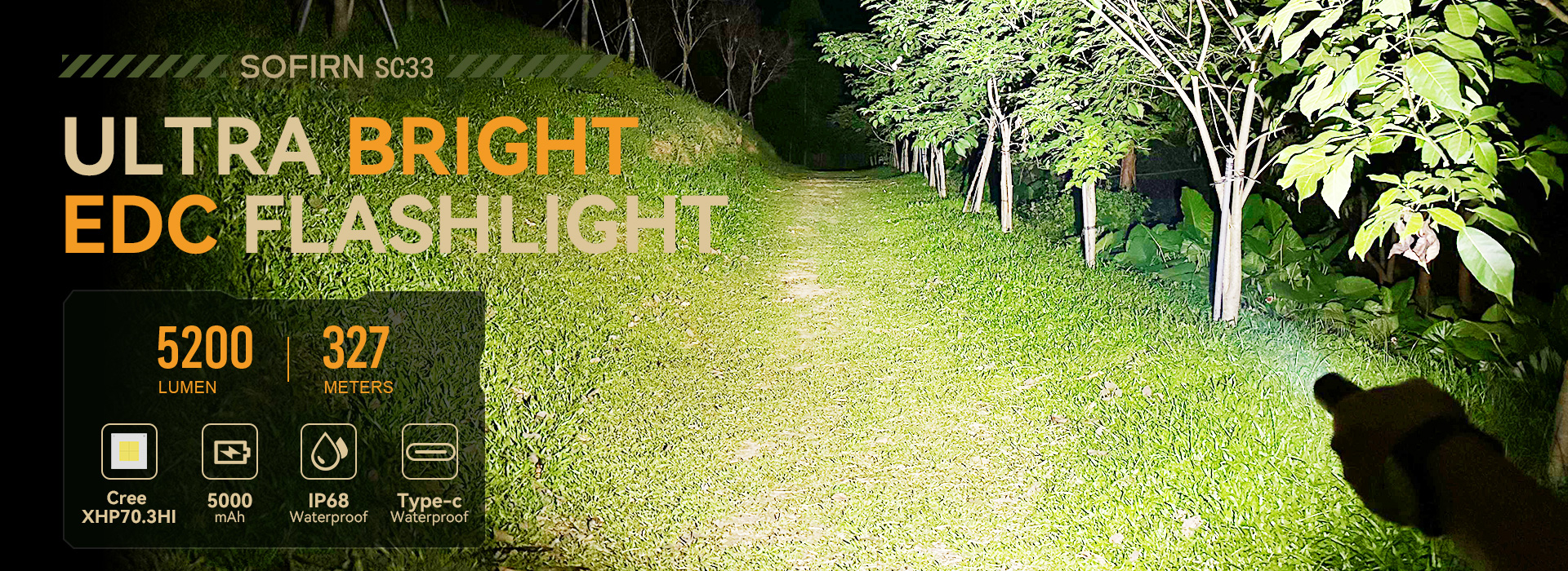 Sofirn C8L Led-zaklamp, 3100 lumen, type C, oplaadbaar, superhelder licht met krachtige tactische zaklamp voor huishoudelijk zoeken, outdoor, camping, wandelen, bergbeklimmen