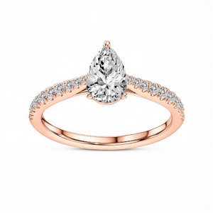 Modern Round and Pear Lab Grown Diamond Two Stone <b>Ring</b> with 0.25 Carat Round and 1.00 Carat Pear in 925 Sterling Silver 10K 14K - Product Image 1