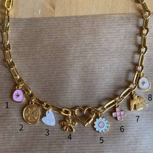 Estilo americano europeo Acero inoxidable 18K Color oro Pequeño corazón Flor Golondrina Moda Colgante Collar Galvanoplastia al vacío - Product Image 4