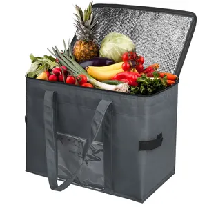 Экологически чистый большой Xl многоразовый сверхпрочный Термоизолированный шоппинг для продуктов пикника сумка-холодильник с молнией